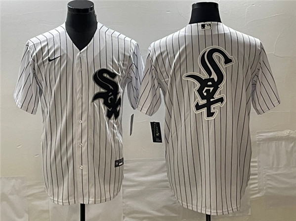 Men's Chicago White Sox White Team Big Logo Cool Base Stitched Jersey